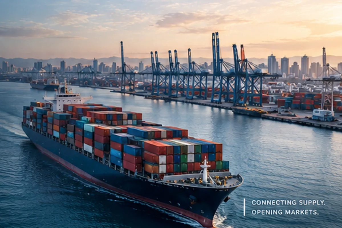 International shipping and cargo port